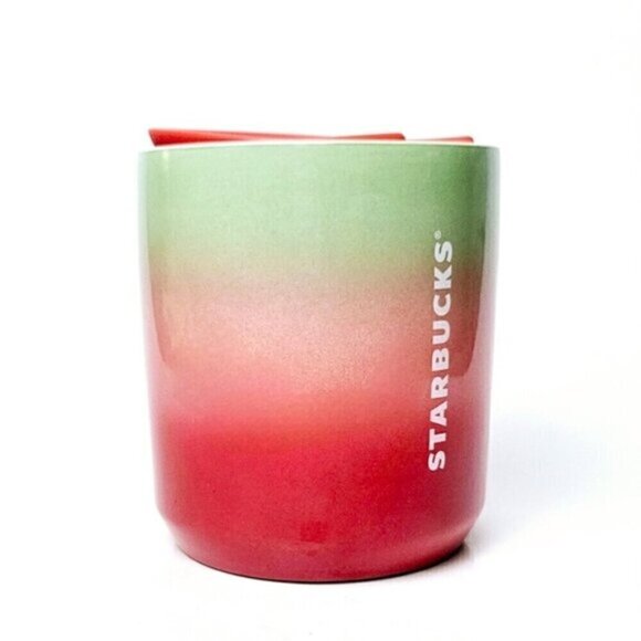 Starbucks 8oz Holiday 2020 Pearl Red Green Ombre Travel Mug Limited Edition - Picture 1 of 7